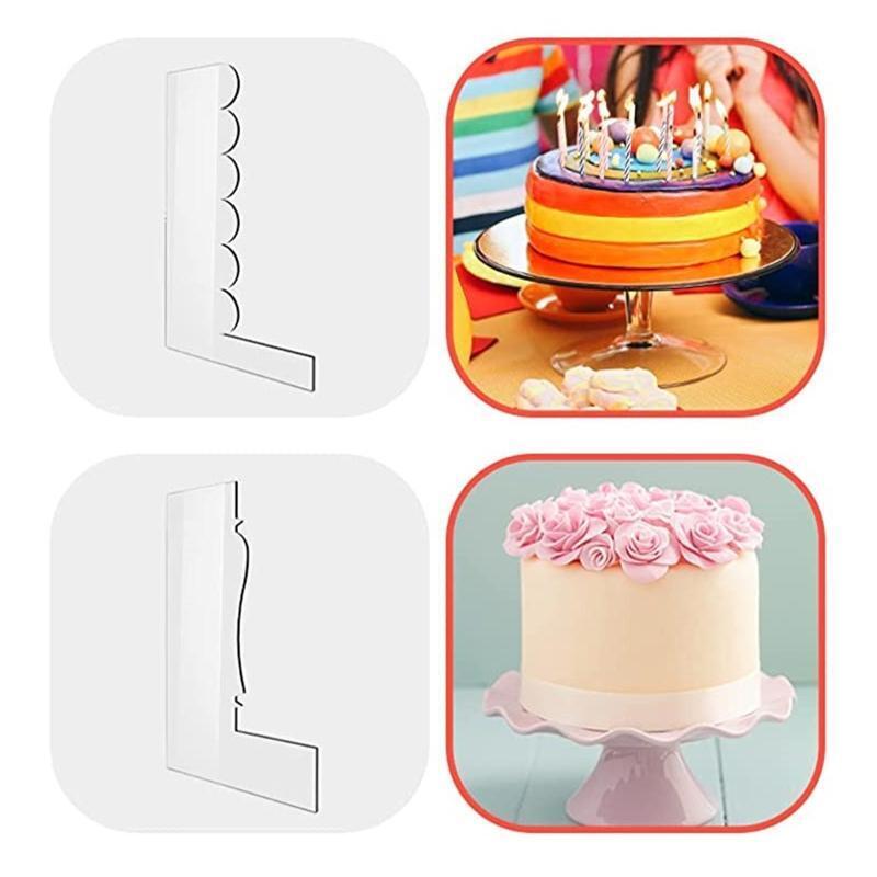 8 Pcs Clear Cake Smoother Scraper Kit Icing Frosting Cake Decorating Comb Tool