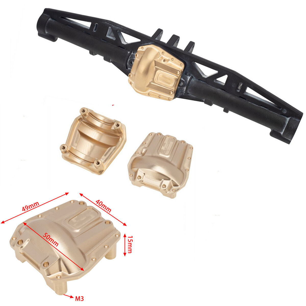 1/6 Brass Bridge Cover For 1/6 Axial SCX6 Jeep Wrangler AXI05000 RC Crawler Car