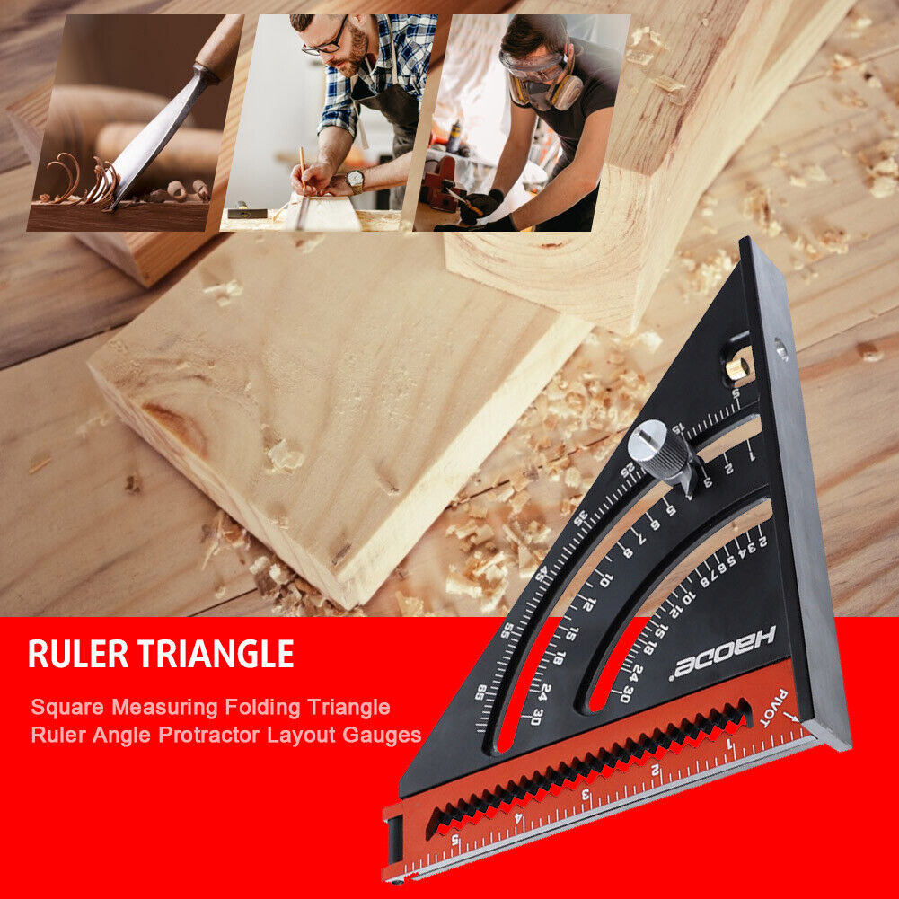 Square Measuring Folding Triangle Ruler Angle Protractor Layout Gauges