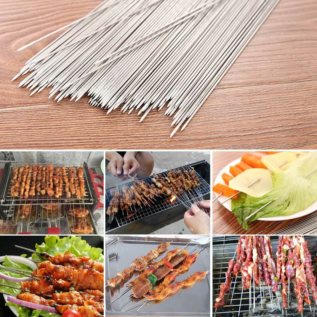 50 BBQ Tools Stainless Steel Barbecue Kebab Skewers Kabob Stick Grill Needles Li