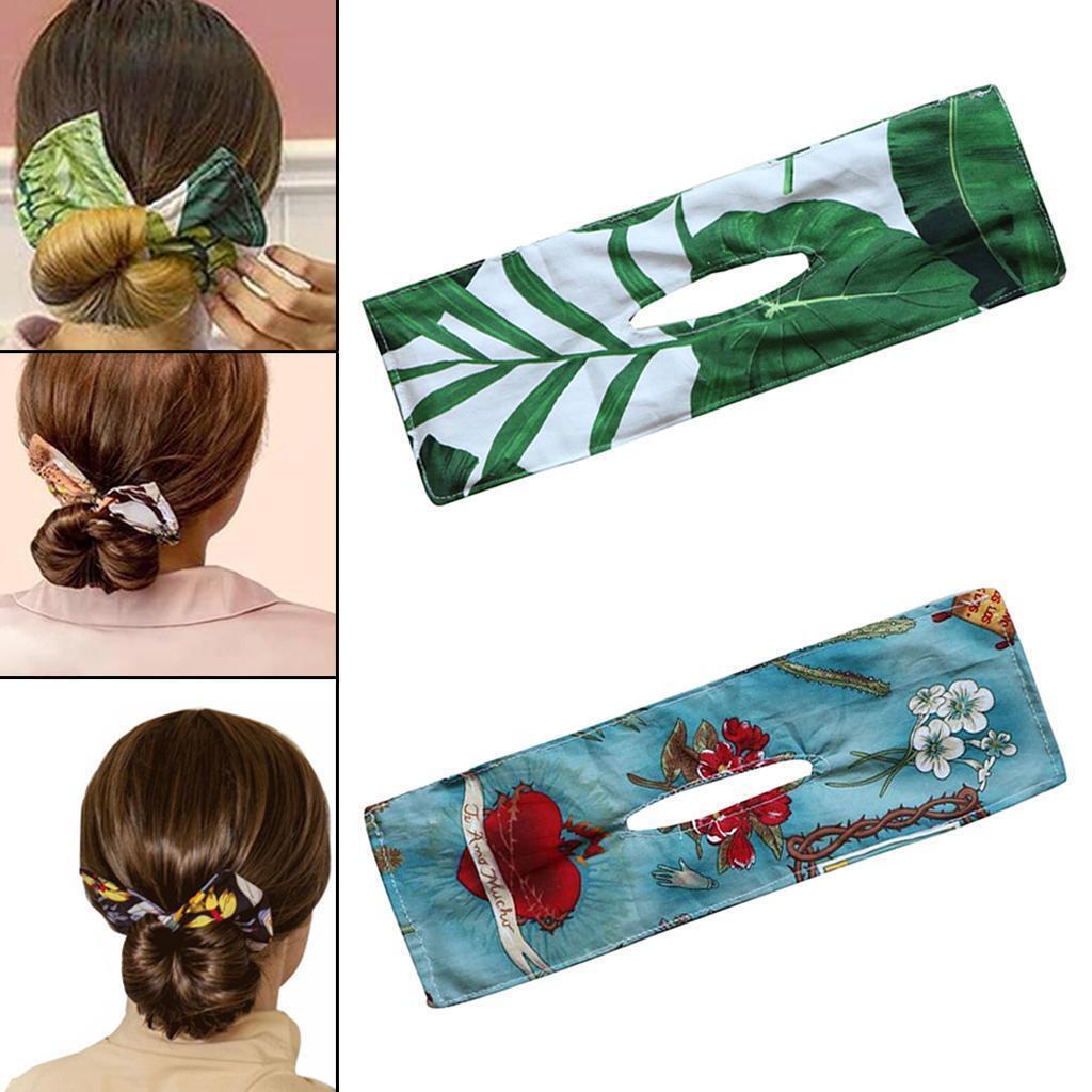 2Pcs Summer Deft Bun Fashion Hair Bands Rope Wire Headband Maker Accessories