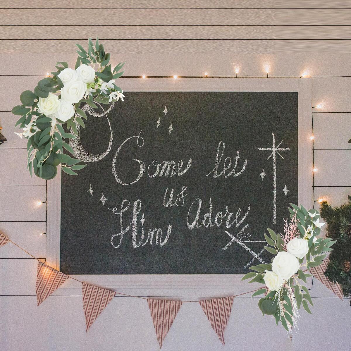 4Pieces Wedding Arch Flowers Rose Flower Swag Garland Wedding Holiday Wall