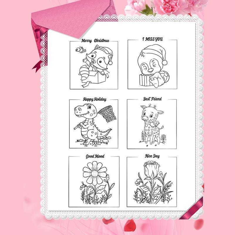 Cartoon Flower Silicone Clear Seal Stamp DIY Scrapbooking Embossing Photo Album