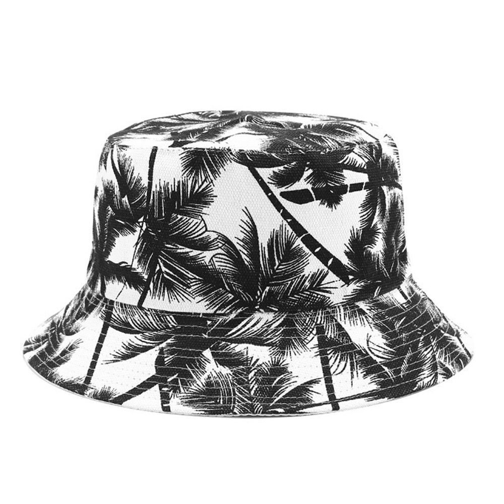 Canvas Double-Sided Bucket Hat Sun Hat Coconut Fisherman Cap Outdoor Sunscreen
