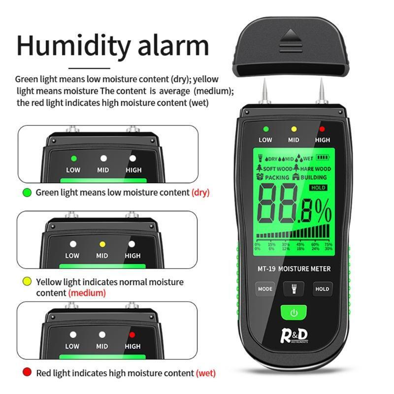 Moisture Detector Moisture Tester Pin-Type Water Leak Detector Damp Tester