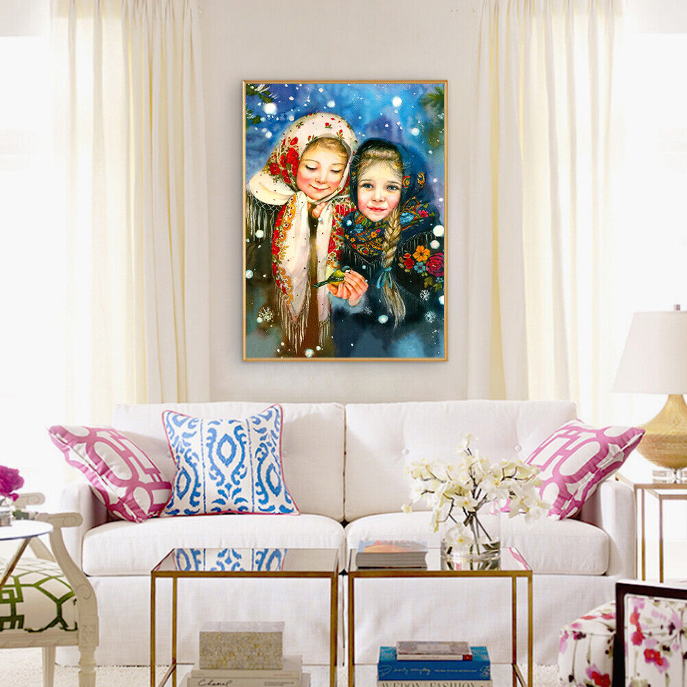 DIY Xmas Girls Full Drill Diamond Painting Mosaic Kit Bead Art Home Decor