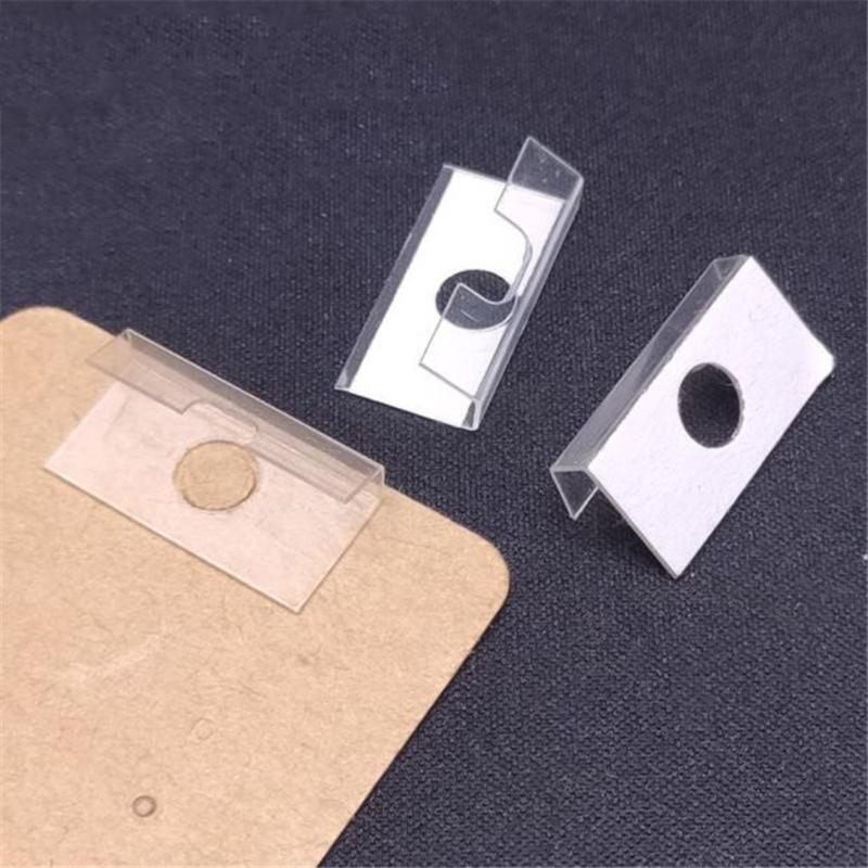 100 Pcs Lip Hanger for Earring Necklace Card Display Self-Adhesive Lip Adapter