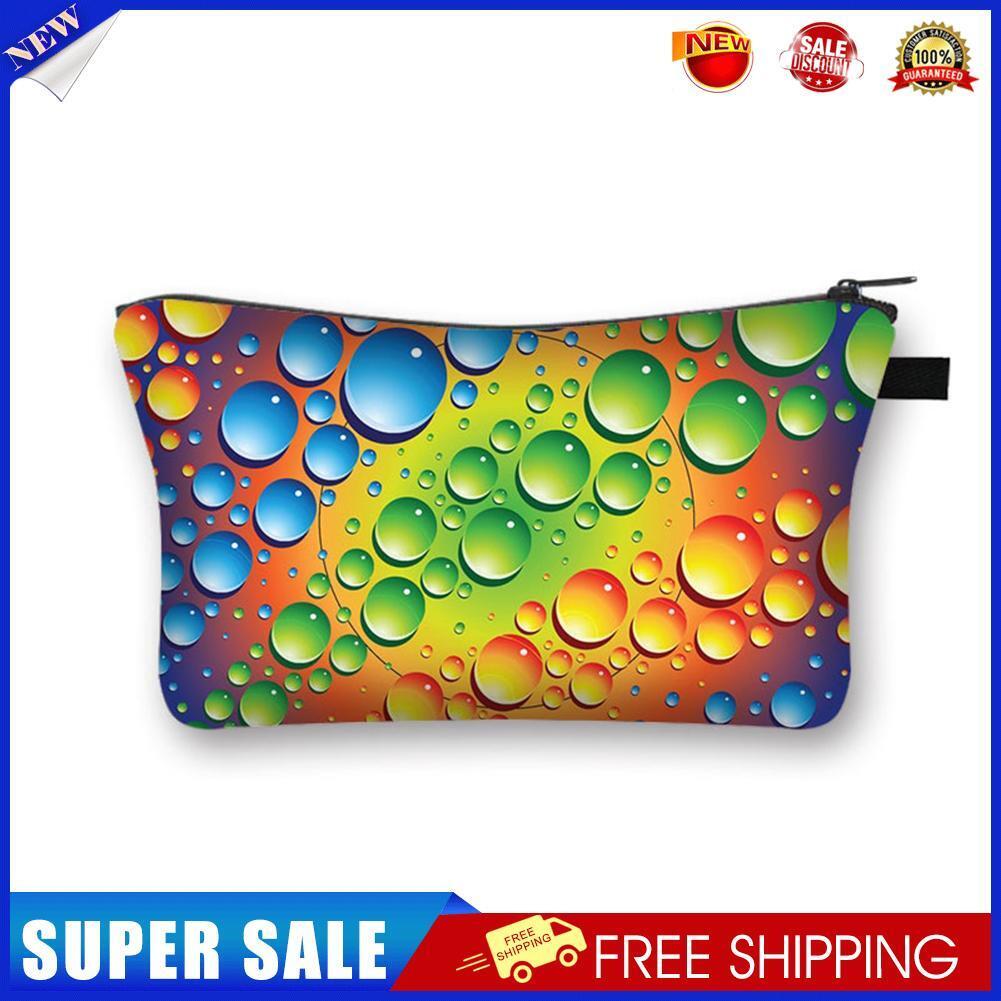 Color water dropsPrinted Hand Hold Travel Storage Cosmetic Bag Toiletry Bag
