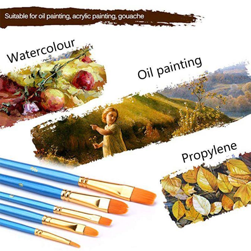 10 pc Professional Artist Paint Brush Nylon for Kids Beginners Amateurs Painter