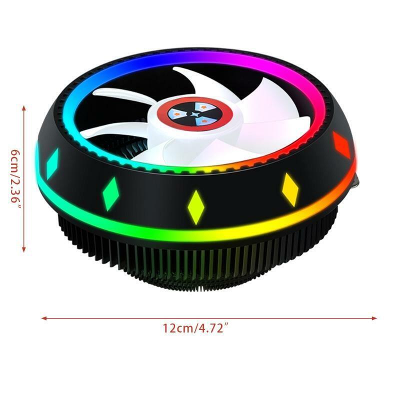 Intel/amd CPU Coolers Radiators Ultra Quiet Colorful Case Fan LED Silent Cooler