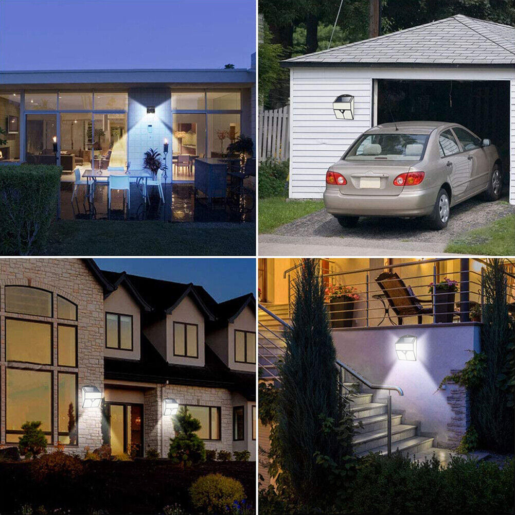 318 LED Solar Powered Lights Outdoor Wall PIR Motion Sensor Lamp (Single)