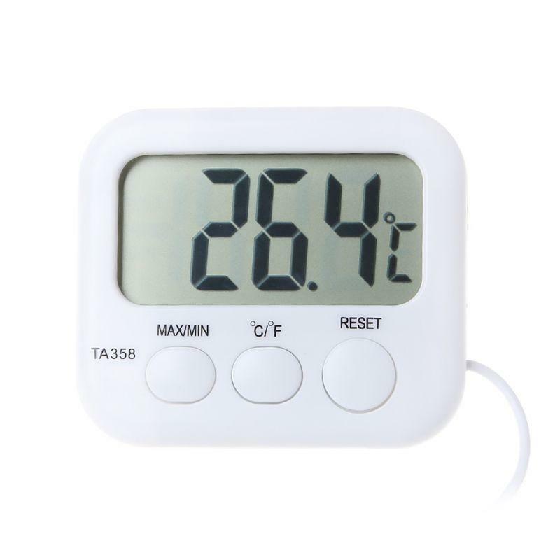 LCD Digital Thermometer Refrigerator Aquarium Water Temperature Gauge With Probe