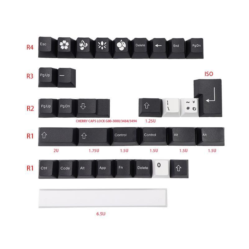 PBT Keycap Cherry Profile 137 Keys Dye-Subbed Key Cover for Gk61 64 68 96 108