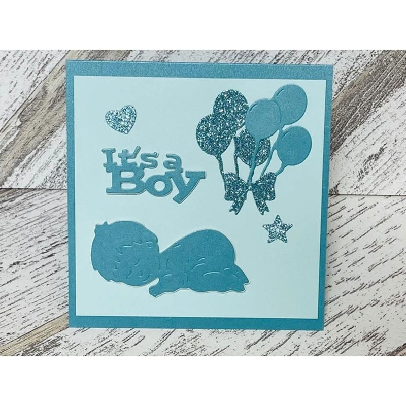 Cute Sleeping Baby Boy Metal Cutting Dies Stencil DIY Scrapbooking Card Template