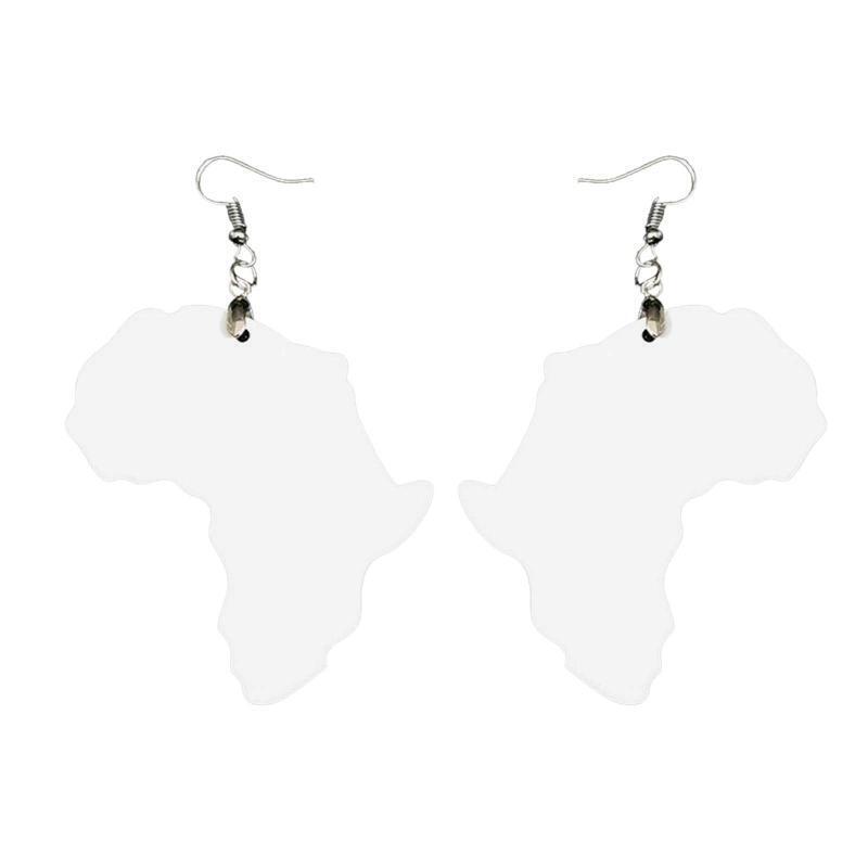 Heat Transfer Earrings Africa Map Shapes Pendants Suitable for Diy Jewelry Craft