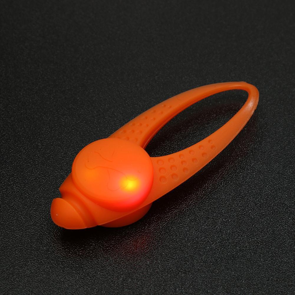 Silicone Light Pet ID Name Tag Dog Cat Anti-Lost Card Collar Pendant(Orange