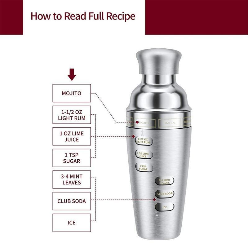 Stainless Steel Martini Shakers Drink Shakers for Home Bar Essential Bar Gadgets