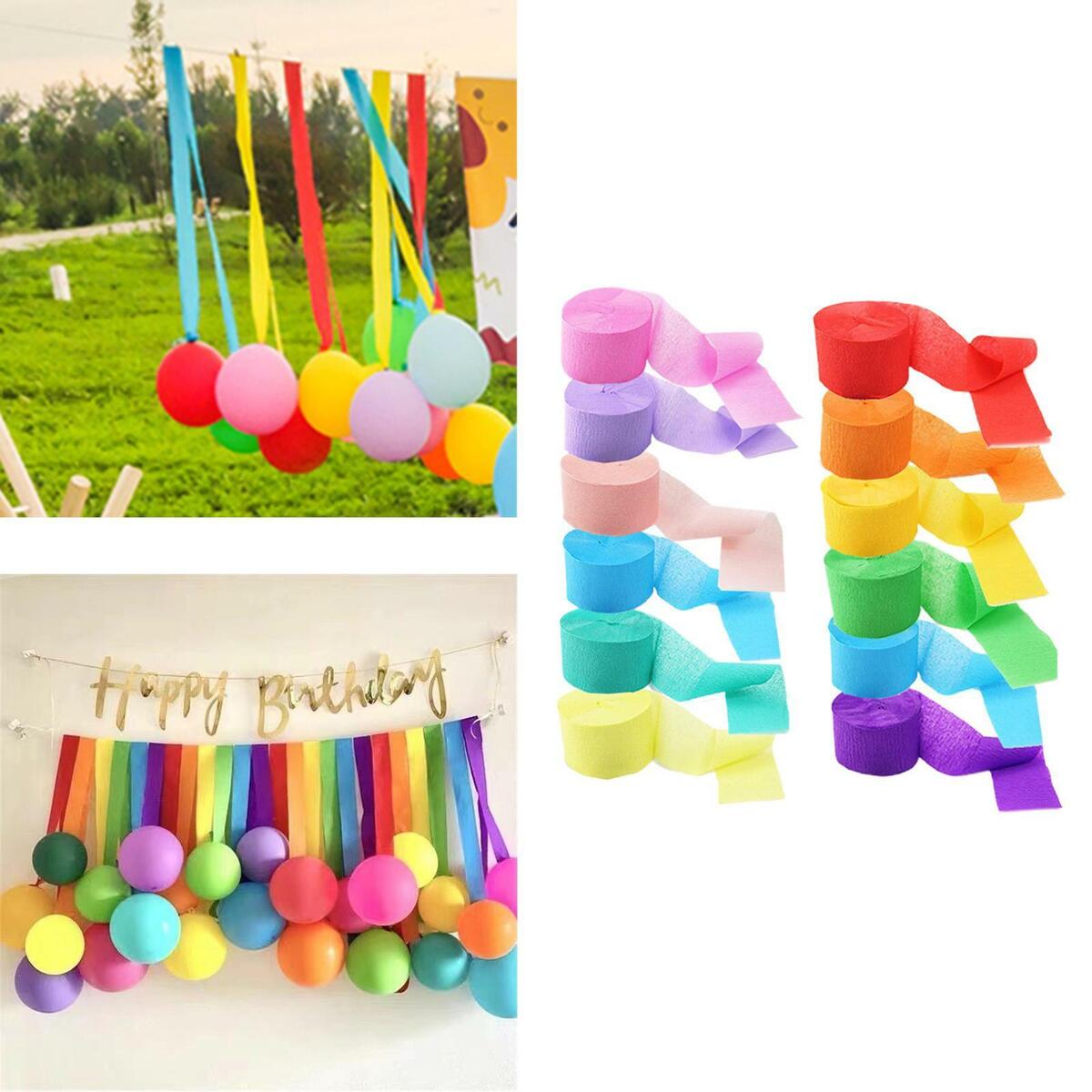 Crepe Paper Streamers DIY Supplies Decor Hanging 4.5Cmx25M for Party Wedding