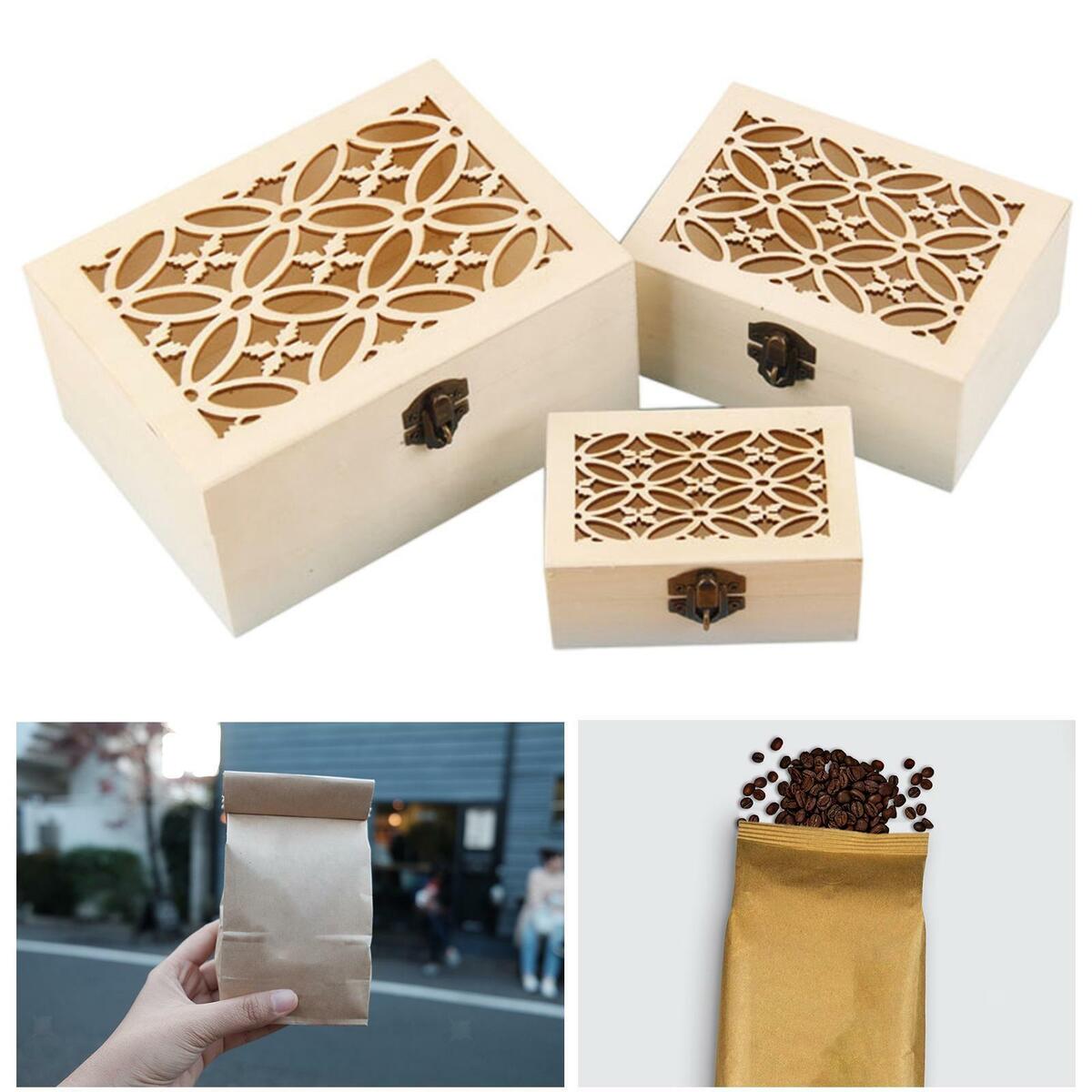 3Pcs Hollow Design with  Lid Clasp  en Jewelry Box for