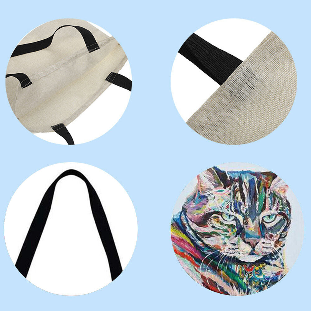 Colourful cat Printed Shoulder Shopping Bag Casual Large Tote Handbag