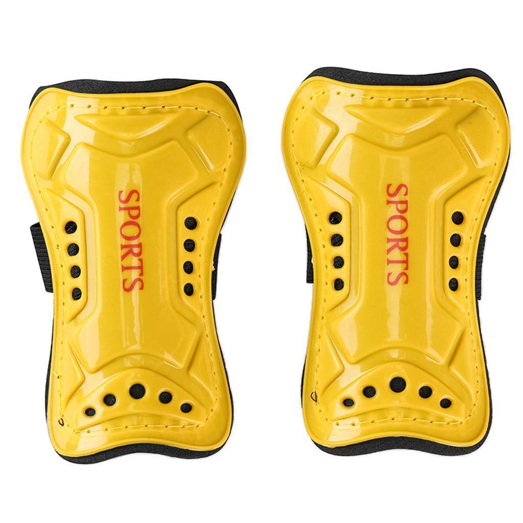 1 Pair Football Shin Pads Soccer Guards Sports Leg Protector Gear Yellow