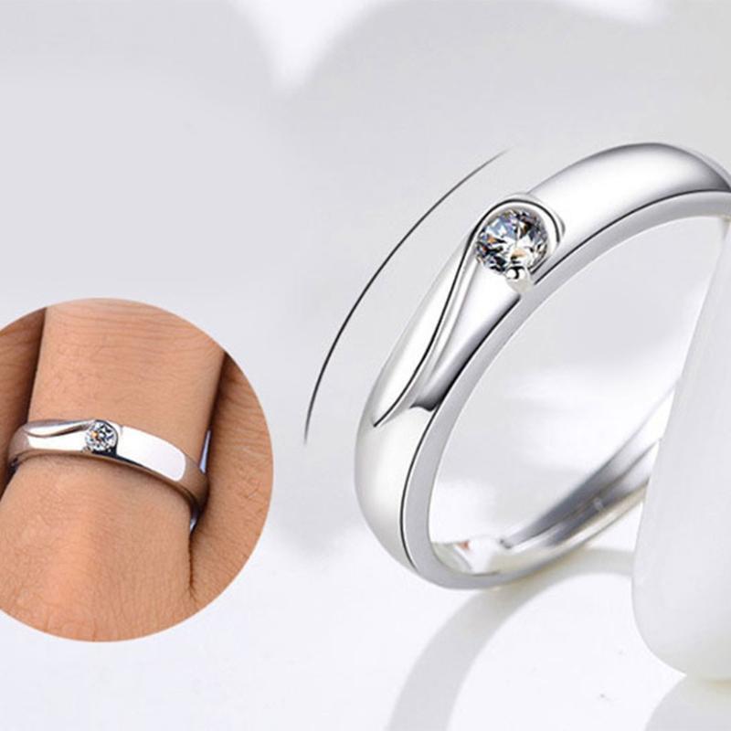 Love Heart Couple Pair Band Ring Angel Love Theme Promise Ring for Lover Women
