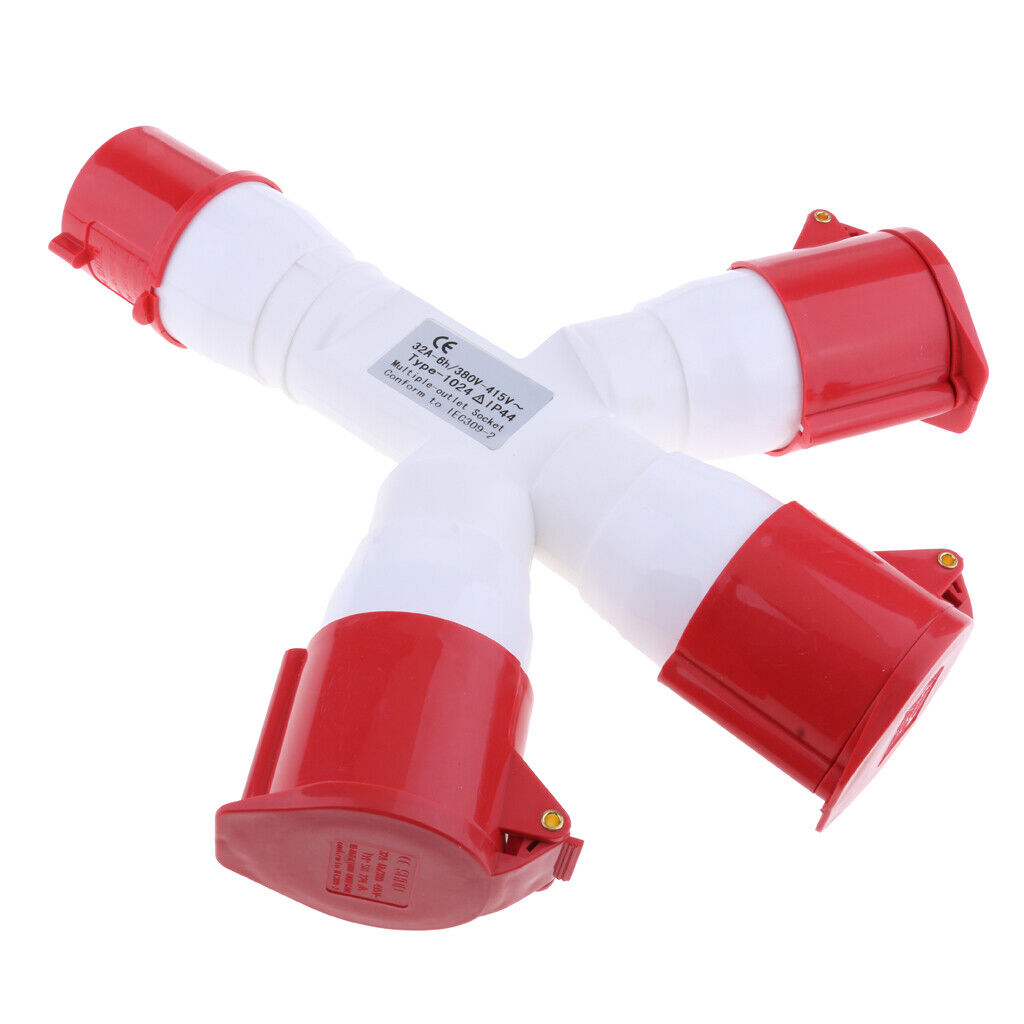 380V 32Amp  Industrial  Socket  Splitter Waterproof 3P+E