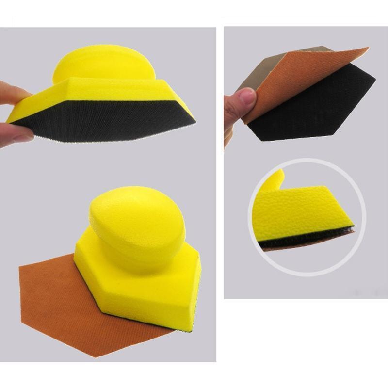 Hand Pad Sanding Blocks Hexagon Polishing Disc Hook and Loop Pad for Grinding