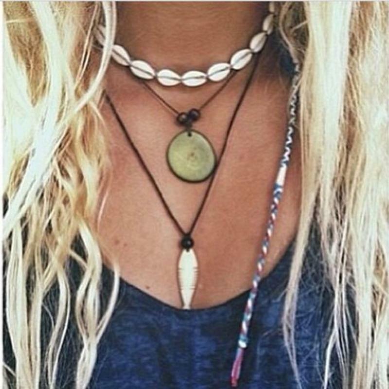 Summer Beach Natural Shell Handmade Hawaii Wakiki Boho Choker Necklace For Women