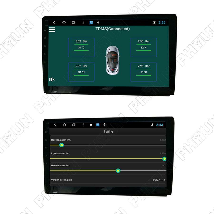TPMS External Sensor Car Tire Pressure Monitoring Alarm System For Android DVD
