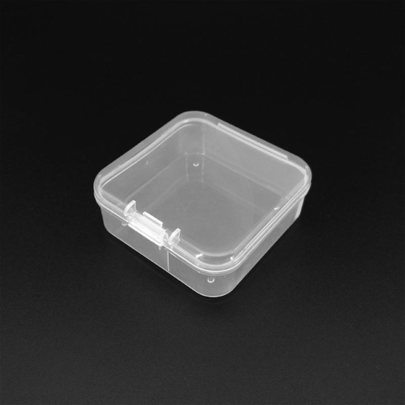 Mini Jewelry Storage Boxes with Lid 10 Pcs Plastic Square Clear Case Container