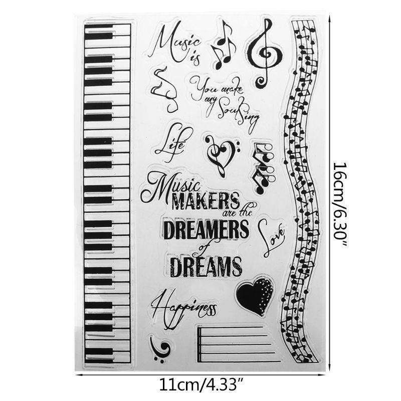 Music Dreams Silicone Clear Stamp Musical Note Piano Transparent Seal Stamp