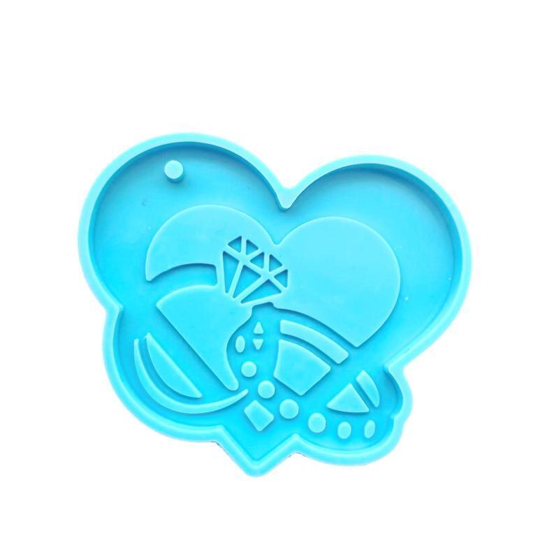 3 Pcs Love Heart Keychain Decorative Silicone Mould Love Dog Paw Footprint Mould