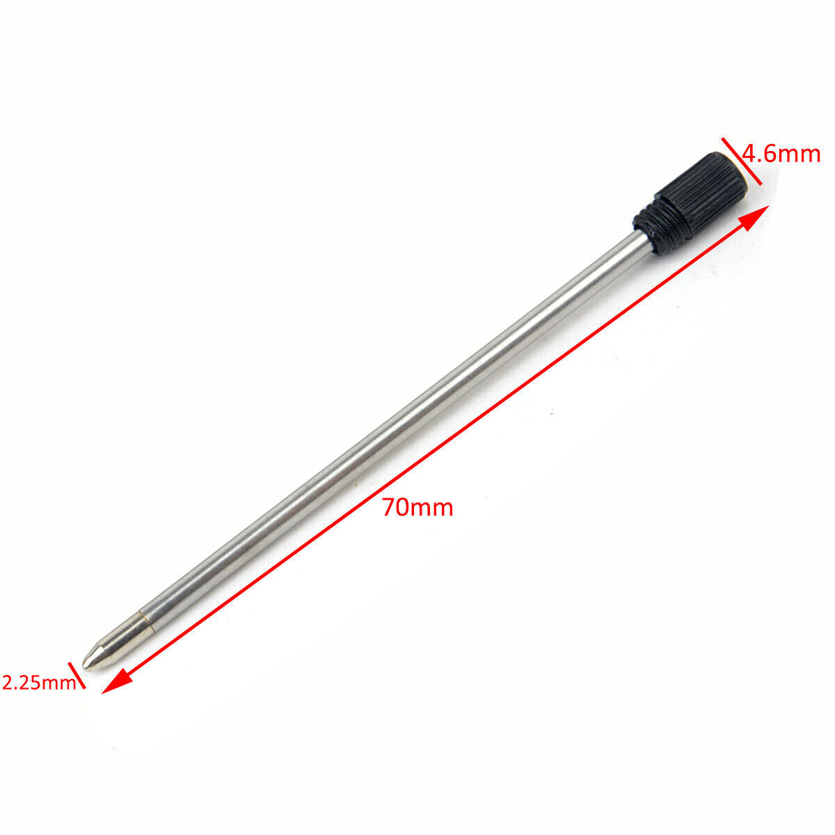 10Pcs 7cm Black Ink Metal Element Crystal Ballpoint Ball Point Pen Refill Pens