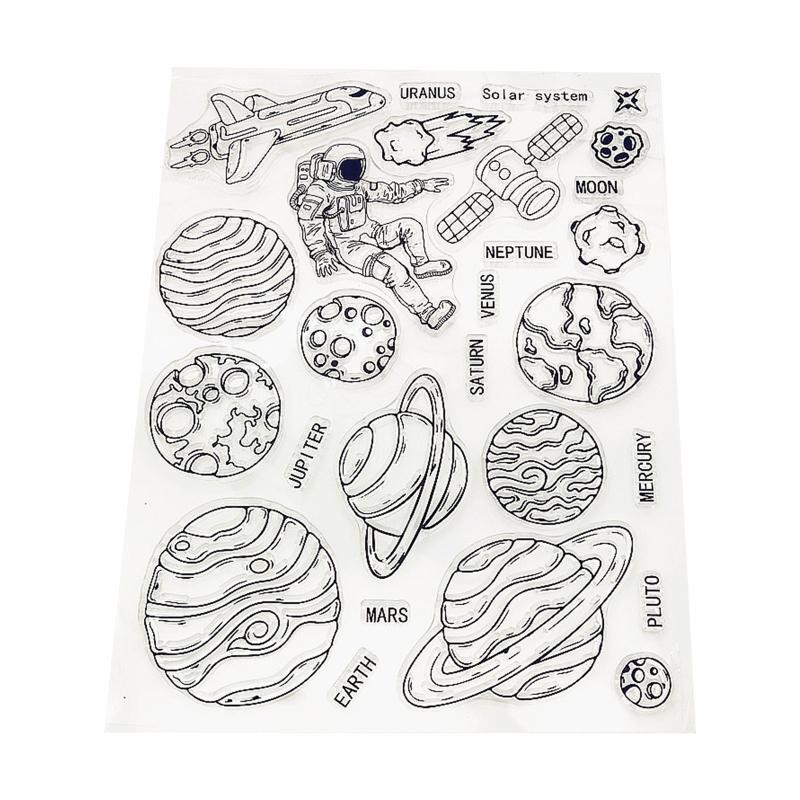 Silicone Clear Stamp Space Travelling DIY Photo Album Decor Seal Supplies