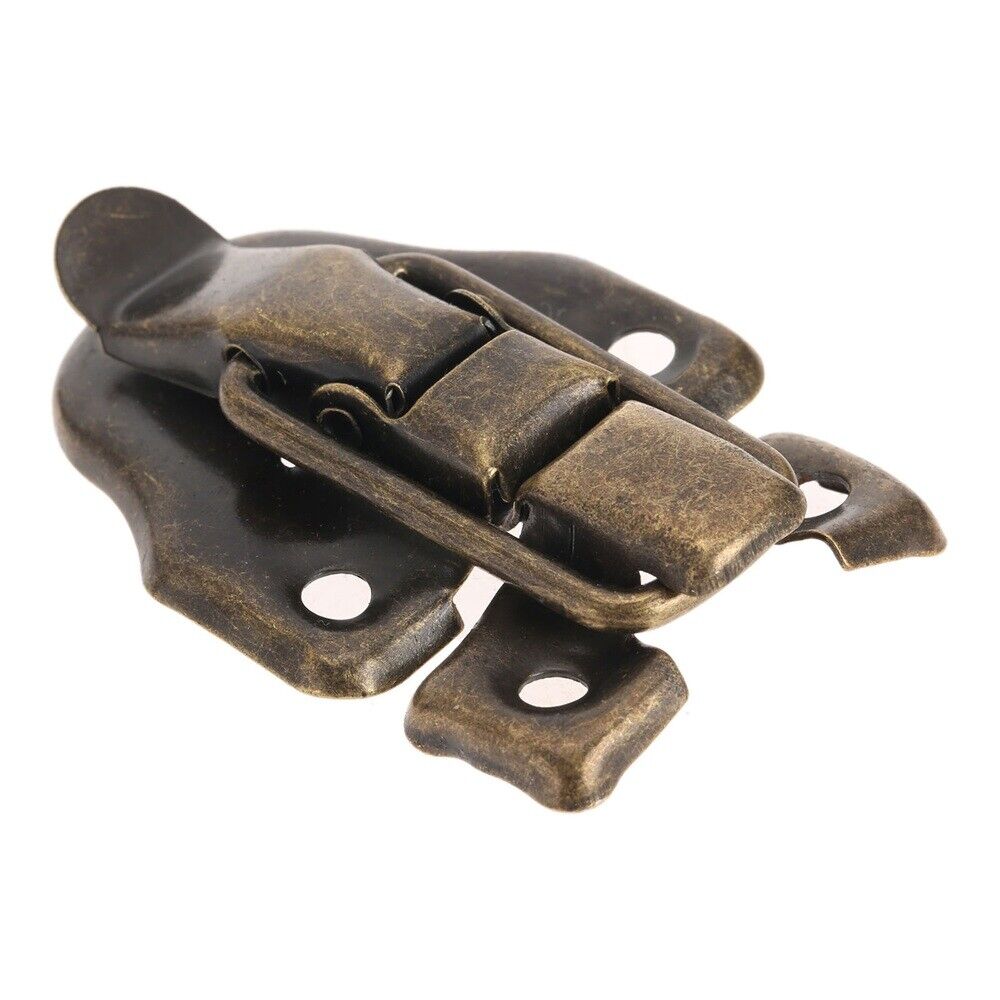 Durable 4pcs Bronze Chest Suitcase Jewelry Box Hasp Lock Latch Catch Clamp Clip