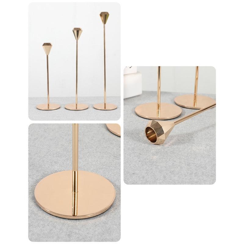 Metal Candle Holders 3Pcs/Set Decorative Candlesticks Simple Wedding Decor