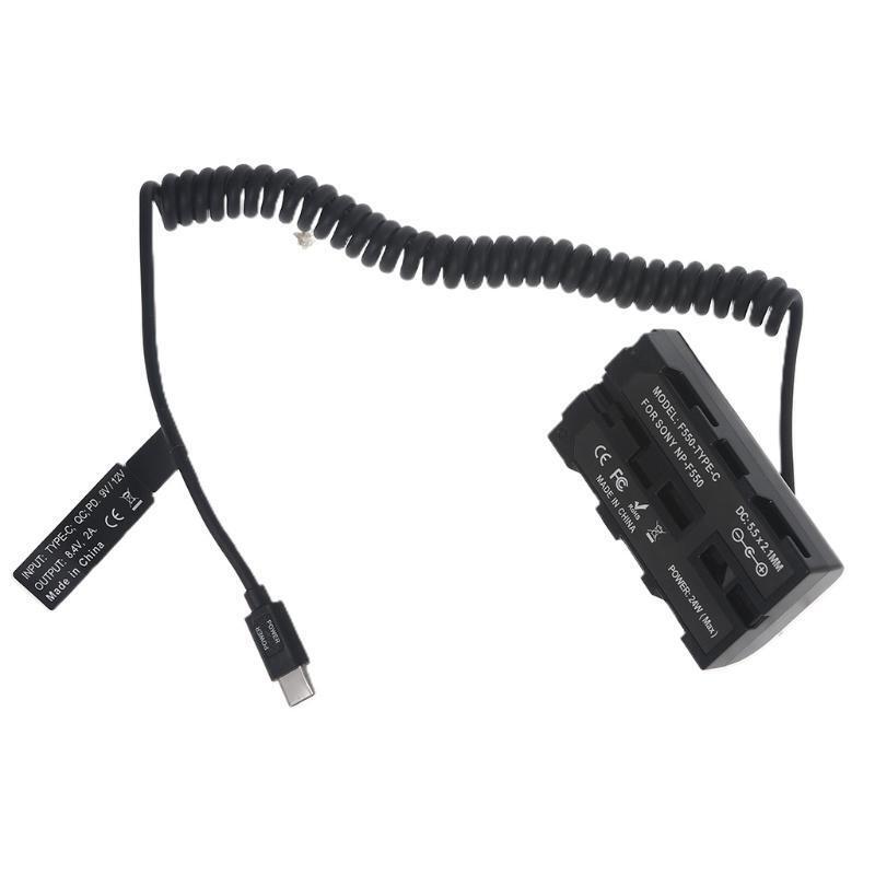 Battery Adapter Type C to NP F550 Reduce Battery Replacement Time Anti-abrasive
