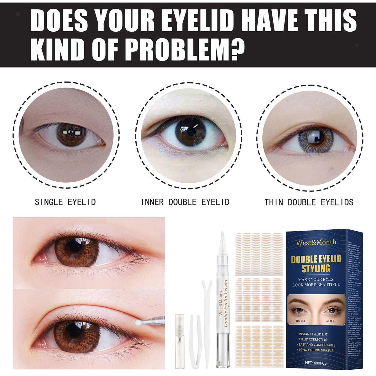 480x Invisible Double Eyelid Tape Self Adhesive Big Eye Breathable