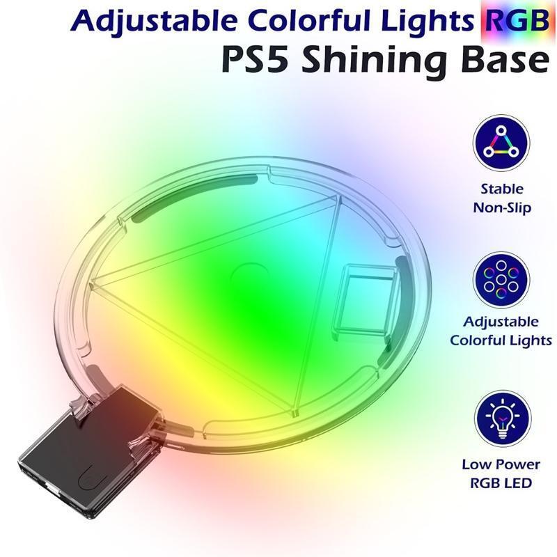 Adjustable RGB Console Stand,LED Atmosphere Light Base for PS5 Game Console
