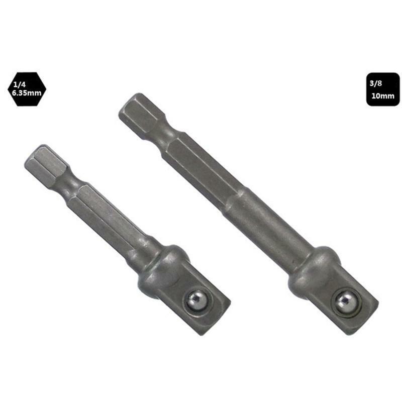 Hexagonal Shank to Square Joint Socket Rod Adapter Extension Drill Bits Bar Hex