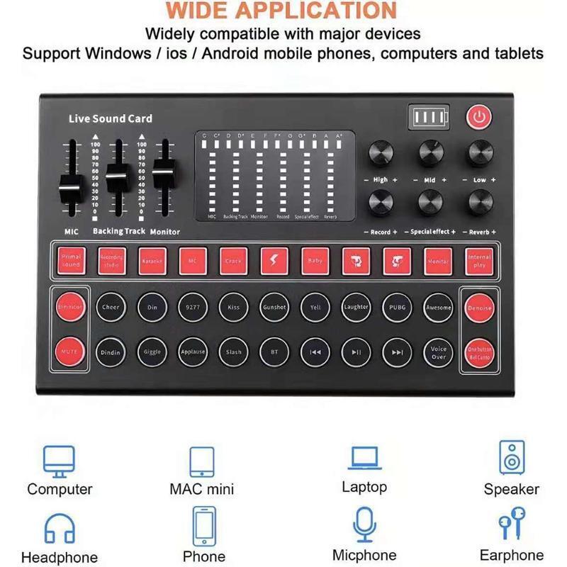 Microphone Sound Mixer Sound Card Audio Mixing M9 Sound Card Console Amplifier