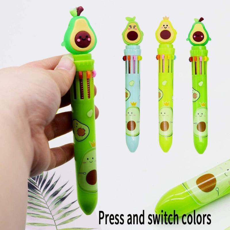 9Pcs 8 Color Ballpoint Pens Refillable 0.5mm for Children Writing DIY Graffiti