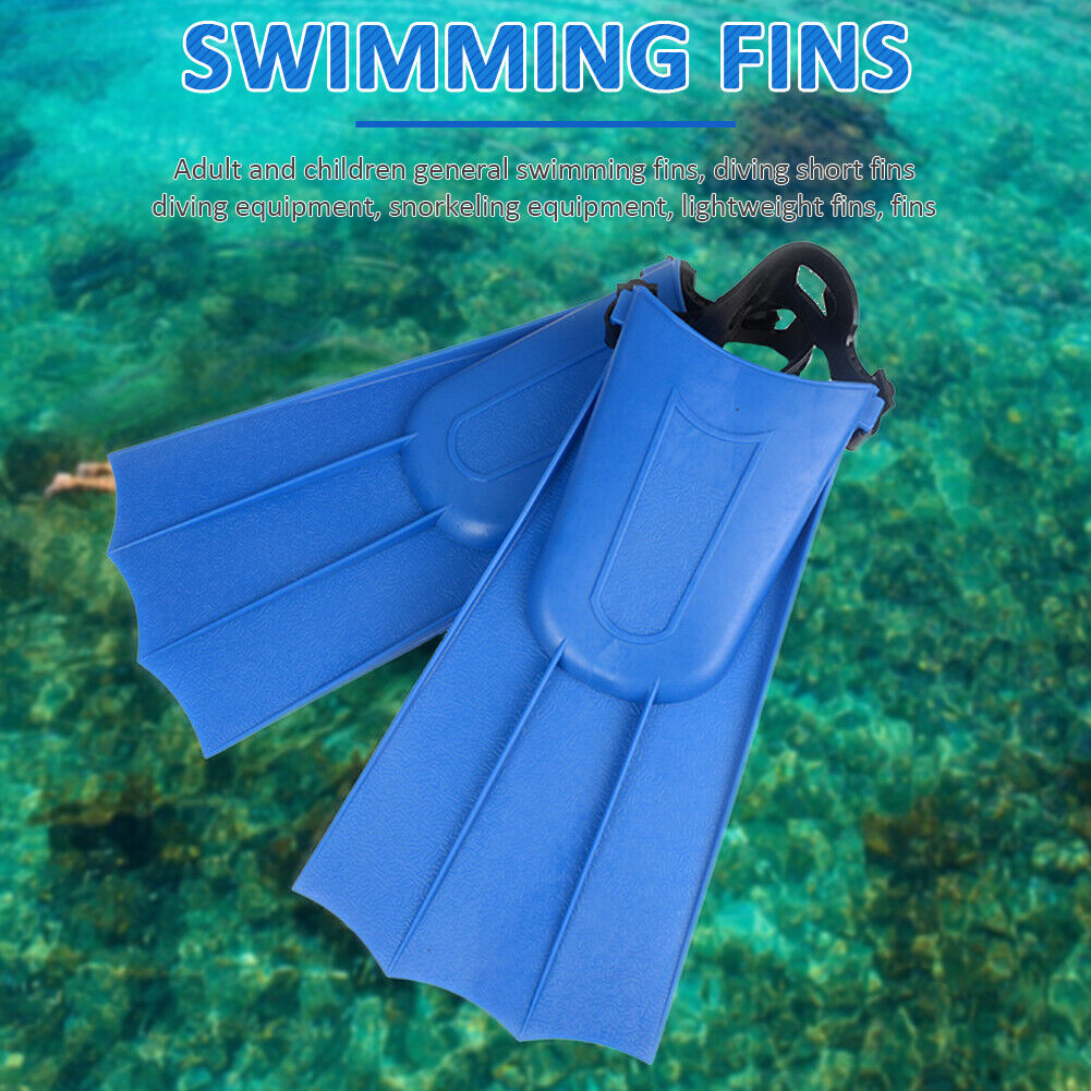 Blue Snorkeling Foot Flippers Child Short Ultra Light Swimming Fins (40-44)