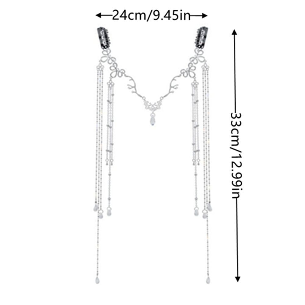 Antiquity Headdress Rhinestone Fringed Forehead Chain Long Tassel Headwear
