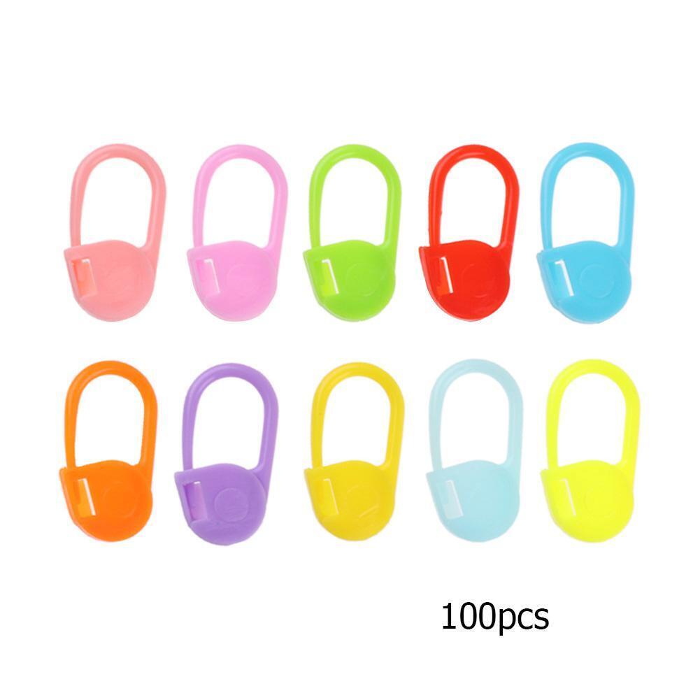 Colorful Plastic Safty Pins Sweater Mark Buckle DIY Weaving Tools (100pcs)