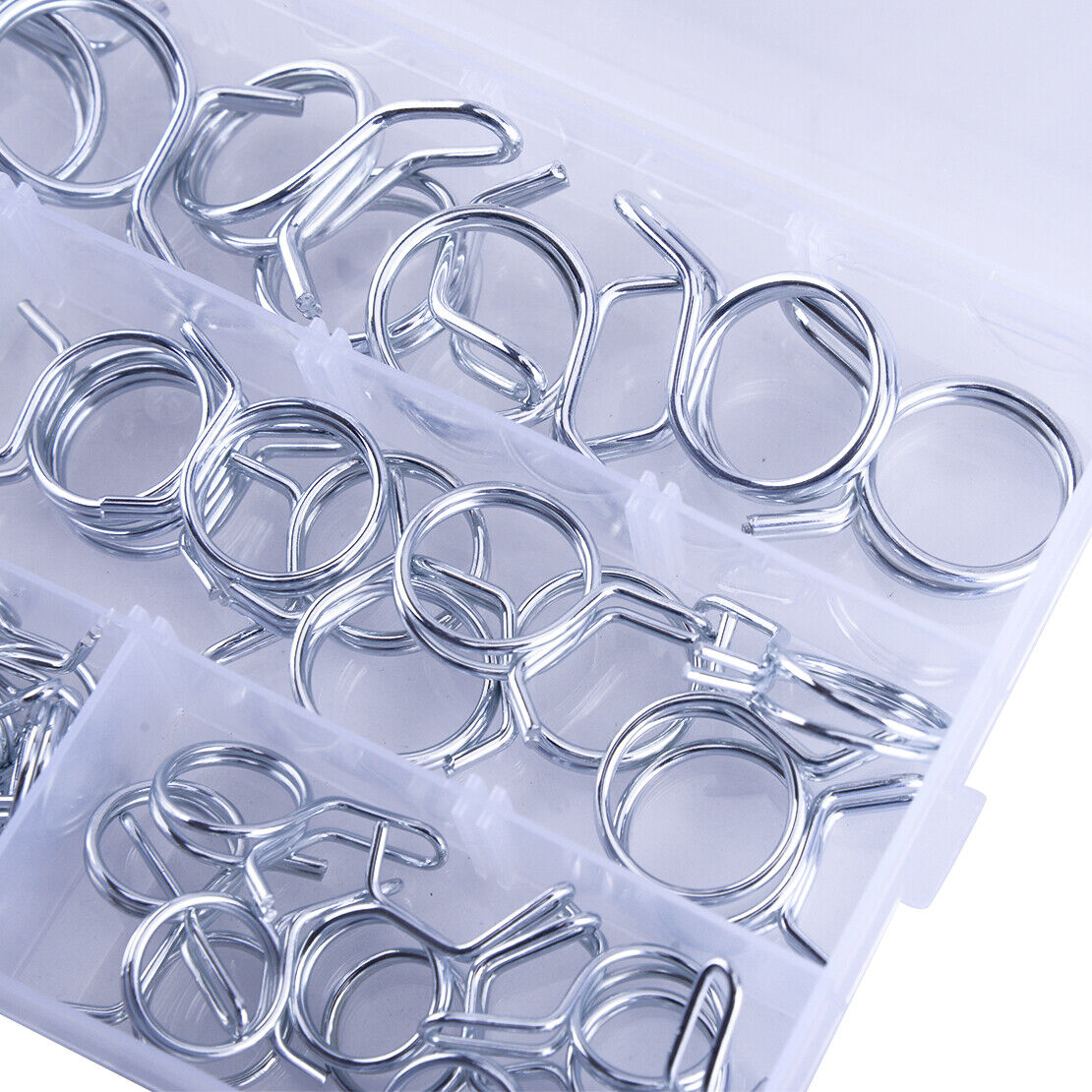 70pcs Stainless Steel Double Wire Fuel Line Hose Tube Spring Clamp Clips Kit