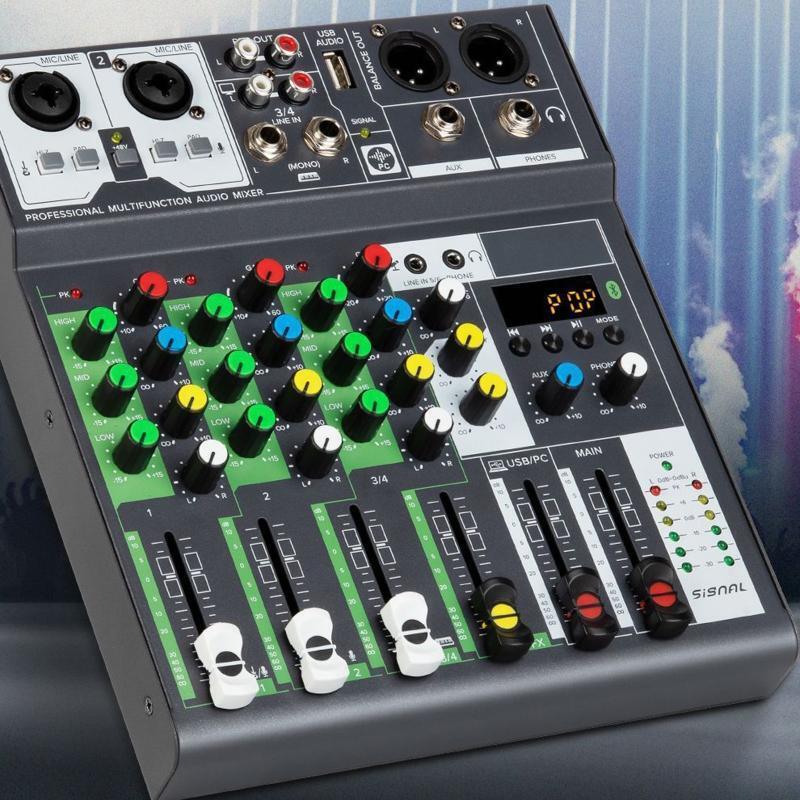 Digital USB Bluetooth-compatible Computer Audio Mixer Input 48VPhantom Power
