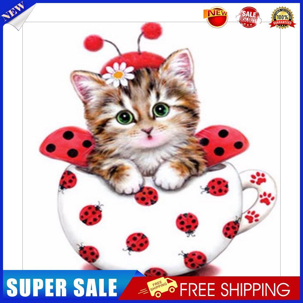 Home Decoration 5D Cute Cat Diamond Painting Cross Stitch Embroidery Craft