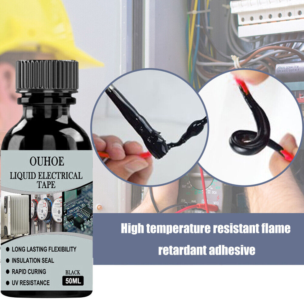 Waterproof UV Protection Liquid Insulation Insulating Glue (Black 50ml)